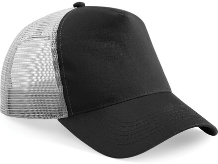 Beechfield 2x Truckers baseball caps zwart/grijs voor volwassenen - voordelige zwarte petjes/caps