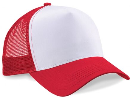 Beechfield 5x Truckers baseball caps rood/wit voor volwassenen - voordelige petjes/caps