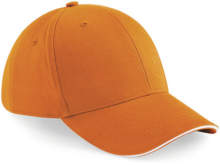 Beechfield 6-panel Oranje supporters baseballcap - Verkleedhoofddeksels