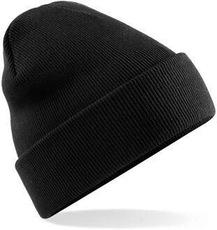 Beechfield basic winter muts/beanie zwart acryl voor volwassenen - Winter Essentials/accessoires