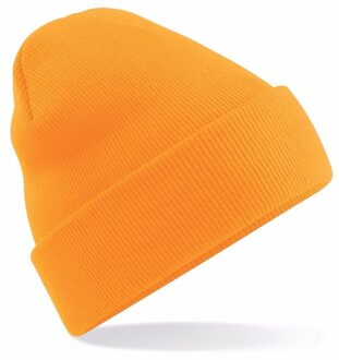 Beechfield Basic winter muts fluor oranje