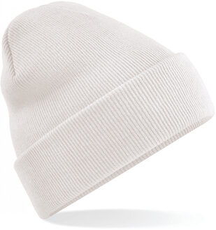 Beechfield Beanie Wintermuts - 100% soft Acryl - beige - Super soft - Brede omslag band - dames/ her - One size