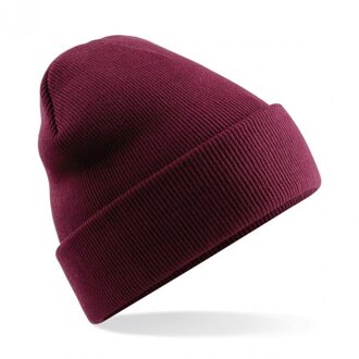 Beechfield Beanie Wintermuts - bordeaux - acryl - volwassenen - One size