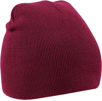 Beechfield Beanie wintermuts - bordeaux rood - volwassenen - one size One size