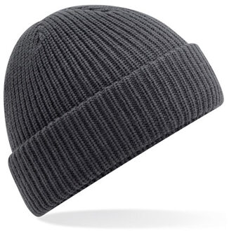 Beechfield Beanie wintermuts - grafiet grijs - 100% acryl - dames - extra warm - One size