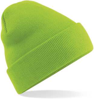 Beechfield Beanie Wintermuts - lime groen - acryl - volwassenen - One size