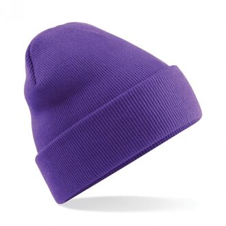 Beechfield Beanie Wintermuts - paars - acryl - volwassenen - One size