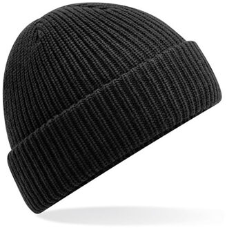Beechfield Beanie wintermuts - zwart - 100% acryl - dames - extra warm One size