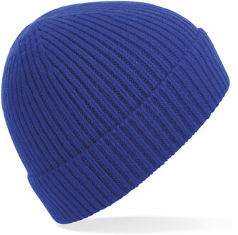 Beechfield Gebreide Ribbed Beanie wintermuts in het kobalt blauw voor volwassenen - Damesmutsen / herenmutsen - 97% polyacryl en Elastaan