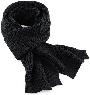 Beechfield gebreide sjaal voor volwassenen - Zwart - winter sjaals voor dames/heren - Acryl garen