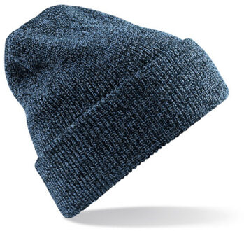 Beechfield Heritage Beanie - gebreid - wintermuts - petrol blauw - volwassenen - Dames / herenmuts - One size