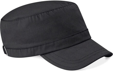 Beechfield Katoenen leger/army pet/cap zwart voor volwassenen - Beechfield petten/caps - Zwarte unisex petjes