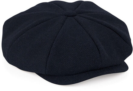 Beechfield Navy blauwe flatcap voor dames - volledig gestikt - bakerboy pet / flat cap L/XL