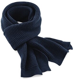 Beechfield sjaal - donkerblauw - volwassenen - gebreid - winter sjaals voor dames/heren