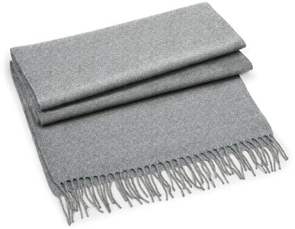 Beechfield Sjaal - fijn geweven - grijs - volwassenen - polyacryl - klassiek - 186 x 47 cm