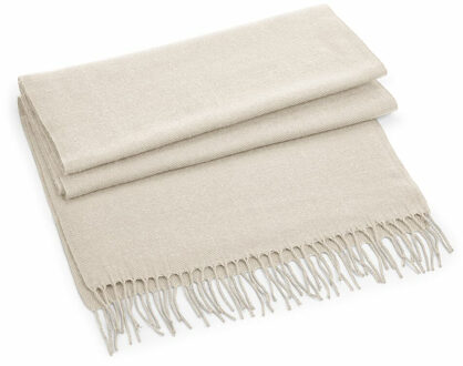 Beechfield Sjaal - fijn geweven - licht beige - volwassenen - polyacryl - klassiek - 186 x 47 cm