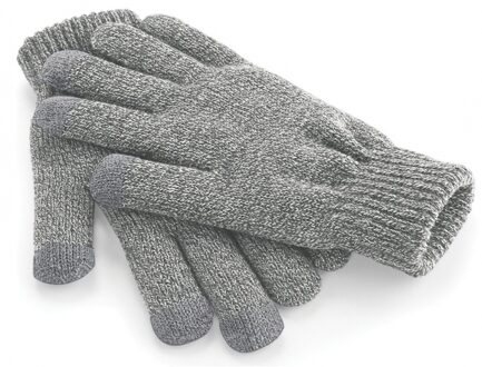 Beechfield Smart Touchscreen handschoenen - lichtgrijs - voor volwassenen - Avryl