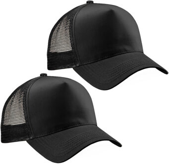 Beechfield Truckers baseballcap - 5x - zwart - volwassenen - voordelige petjes/caps