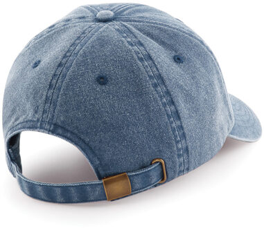 Beechfield Unisex Laag Profiel Vintage Denim-Look Cap (Vintage Denim) Blauw