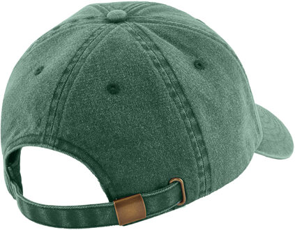 Beechfield Unisex Laag Profiel Vintage Denim-Look Cap (Vintage Flesgroen)