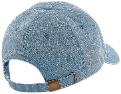 Beechfield Unisex Laag Profiel Vintage Denim-Look Cap (Vintage Licht Denim) Blauw - One Size