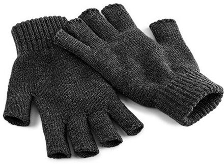 Beechfield Vingerloze handschoenen voor volwassenen - grijs - Acryl/katoen - gebreid