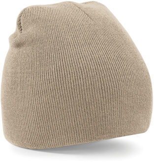 Beechfield Warme gebreide Beanie wintermuts in het beige voor volwassenen - Damesmutsen / herenmutsen - 100% polyacryl - Basic line