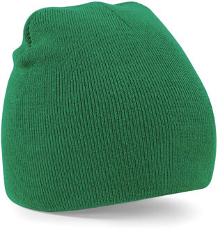 Beechfield Warme gebreide Beanie wintermuts in het gras groen voor volwassenen - Damesmutsen / herenmutsen - 100% polyacryl - Basic line