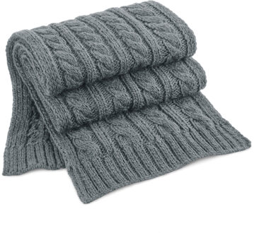 Beechfield Warme kabel gebreide winter sjaal - grijs - voor volwassenen