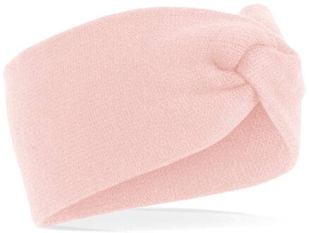 Beechfield winter hoofdband Twist - oorwarmer - lichtroze - gebreide look