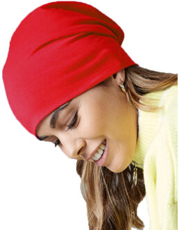 Beechfield Wintermuts Beanie Hemsedal - rood - heren/dames - katoen - One size