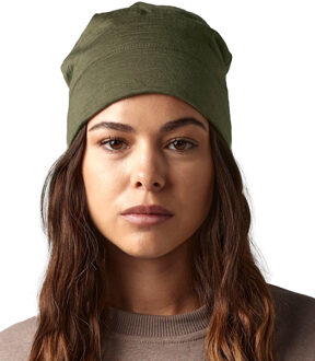Beechfield Wintermuts Beanie Malmo - legergroen - heren/dames - merino wol One size