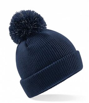 Beechfield Wintermuts - kinderen - navy - muts met pompom - jongens en meisjes