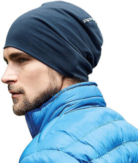 Beechfield Wintermuts Oslo - navy blauw - volwassenen - Katoen/Elasthan - sport muts beanie - gebreid - One size