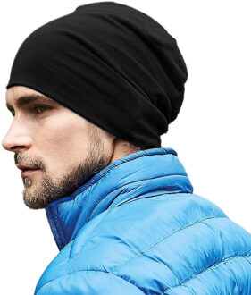 Beechfield Wintermuts Oslo - zwart - volwassenen - Katoen/Elasthan - sport muts beanie - gebreid - One size