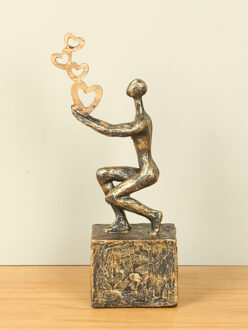 Beeld bronslook Liefde doorgeven, 23 cm