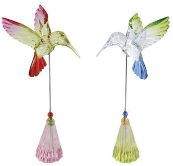 Beeld Kolibrie acryl 16x6x6,5cm multi