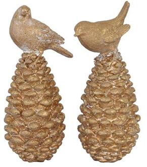 Beeld vogel 7.5x7.5x19cm 2-delig