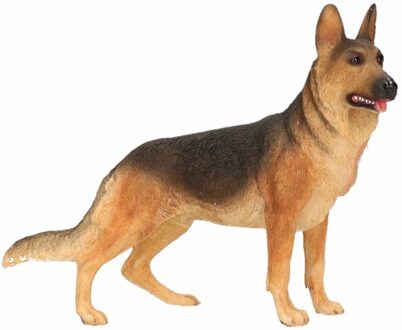 Beeldje Herdershond - 19 cm - polystone - honden beeld Multi