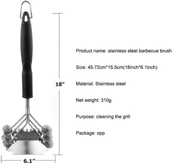 Beeman Grill Borstel En Schraper, Beste Bbq Cleaner, Perfecte Gereedschap Voor Alle Grill Soorten, Inclusief Weber, ideaal Barbecue Accessoires