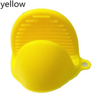 Beenman Siliconen Handschoenen Oven Warmte Geïsoleerde Vinger Handschoenen Koken Tools Magnetron Antislip Grijper Keuken Accessoires geel