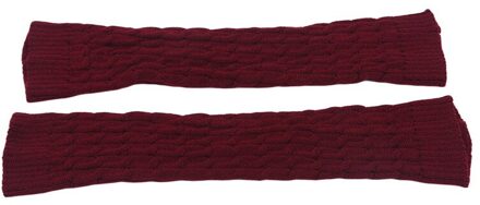 Beenwarmers Vrouwen Warm Knie Hoge Winter Knit Solid Haak Been Warmer Sokken Warm Boot Manchetten Beenwarmers Lange Sokken rood