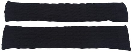 Beenwarmers Vrouwen Warm Knie Hoge Winter Knit Solid Haak Been Warmer Sokken Warm Boot Manchetten Beenwarmers Lange Sokken zwart