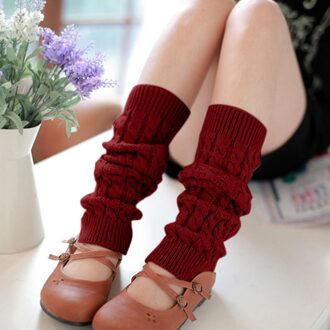 Beenwarmers Vrouwen Warm Knie Hoge Winter Knit Solid Haak Been Warmer Sokken Warm Boot Manchetten Beenwarmers Lange Sokken