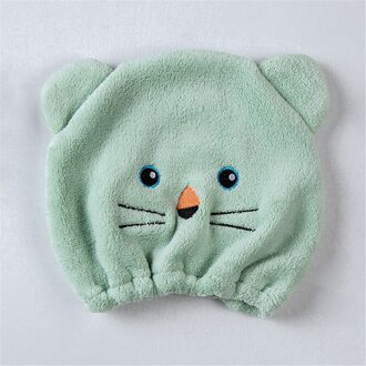 Beer Haar Cap Leuke Cartoon Douche Cap Kinderen Haar Cap Magic Microfiber Haar Sneldrogende Droger Handdoek Verdikte Microfiber groen