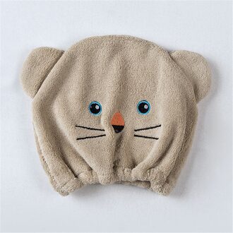 Beer Haar Cap Leuke Cartoon Douche Cap Kinderen Haar Cap Magic Microfiber Haar Sneldrogende Droger Handdoek Verdikte Microfiber koffie