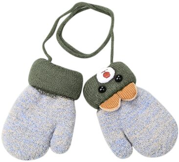 Beer Oren Winter Patchwork Handschoenen Peuter Baby Meisjes Jongens Dragen Oren Winter Patchwork Warm Houden Wanten Handschoenen Детские Варежки Grijs