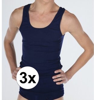 Beeren 3x Beeren heren hemd/singlet Classic navy maat 2XL - Ondergoed voor heren