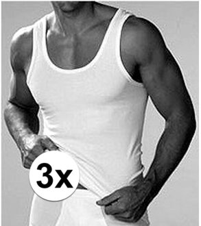 Beeren Hemd - 3x - grote maten - wit - 100% katoen - heren - singlet - ondergoed - 3XL