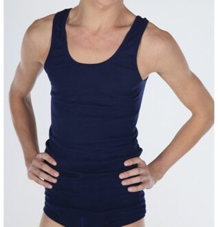 Beeren Set van 2x stuks beeren heren hemd/singlet navy blauw 100% katoen - Herenondergoed hemden, maat: 2XL